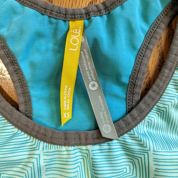 LOLE Activewear Teal Tank Top with Built in Bra size XS - Picture 5 of 12